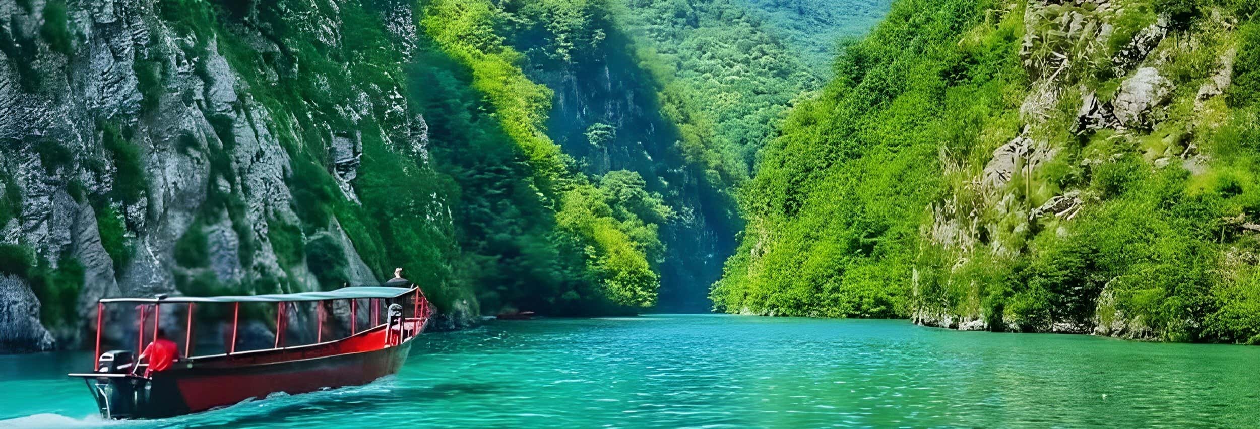 Giro in barca sul lago Koman e sul fiume Shala