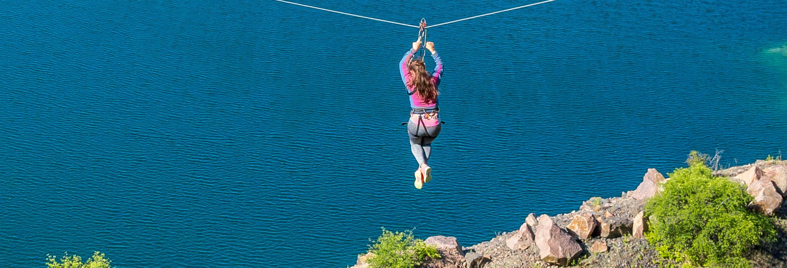 Ziplining over the Potrerillos Reservoir