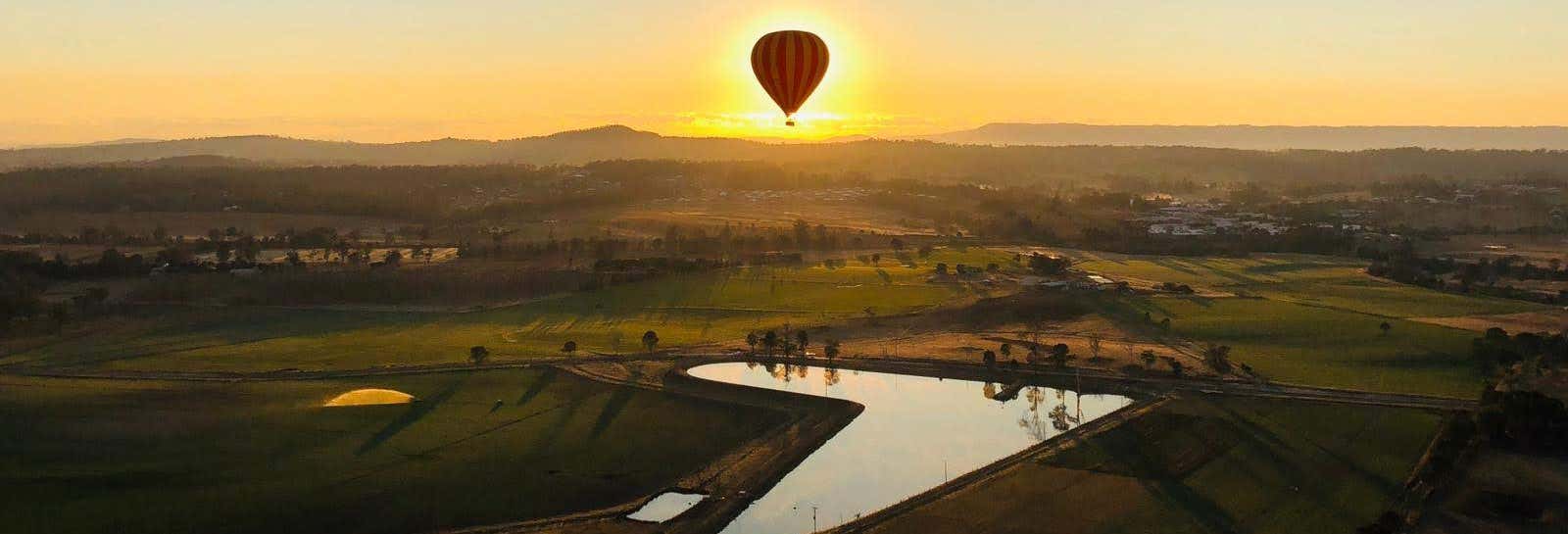 Passeio de balão por Brisbane ao amanhecer
