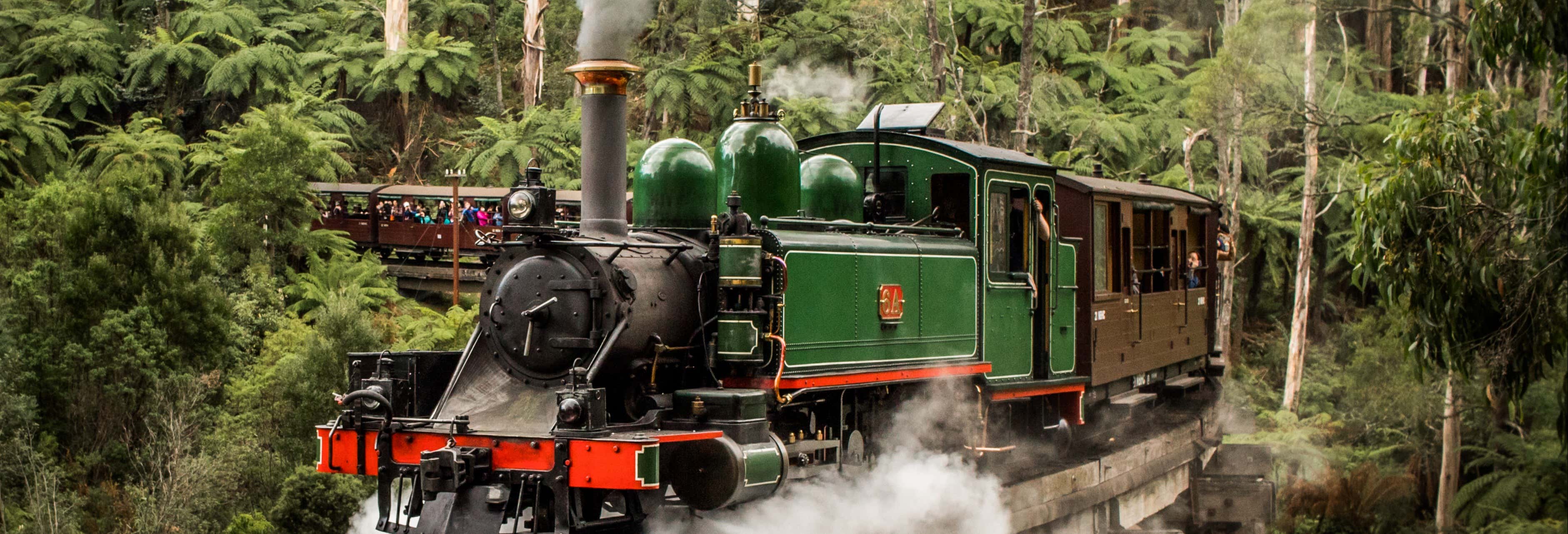 Treno Puffing Billy fino all'Emerald Lake Park