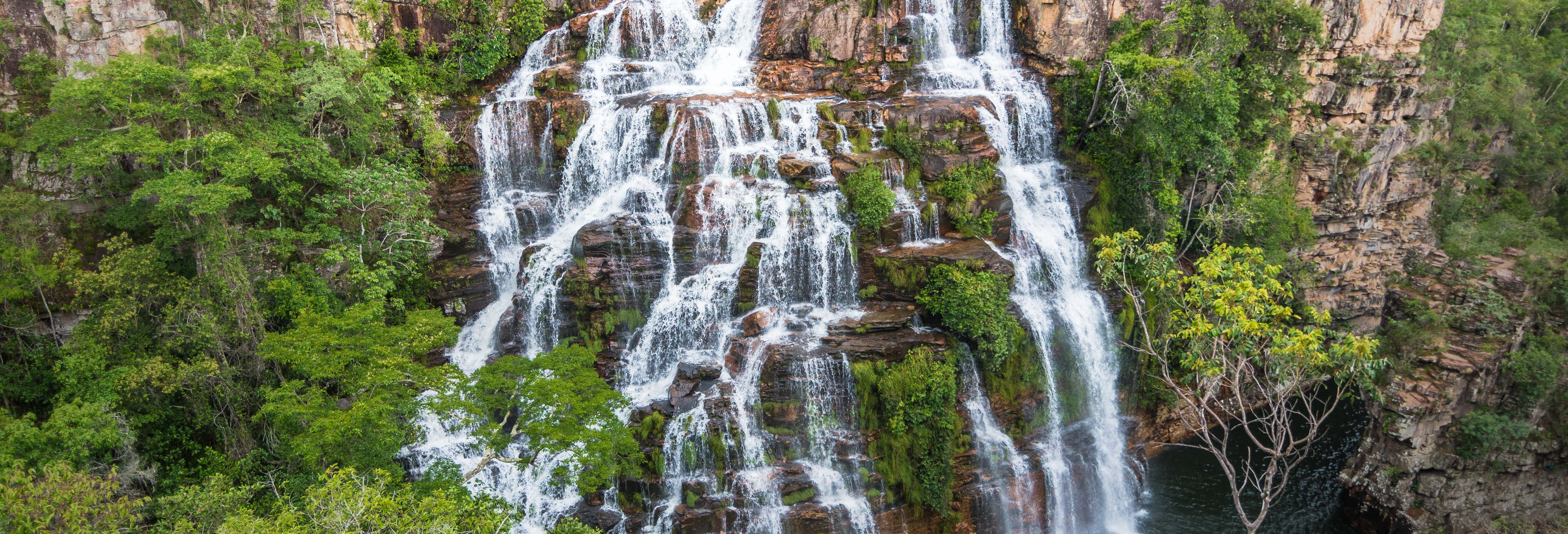 Rappelling at the Almécegas Waterfall