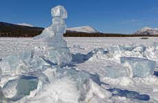 Pesca no gelo em Whitehorse + Raquetes de neve