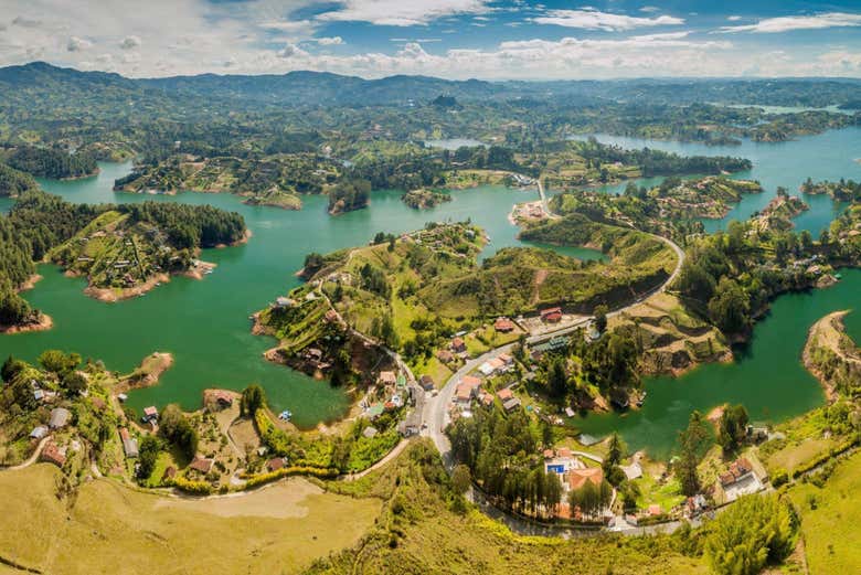 Panoramic view of the Guatapé Reservoir - Panoramic view of the Guatapé Reservoir