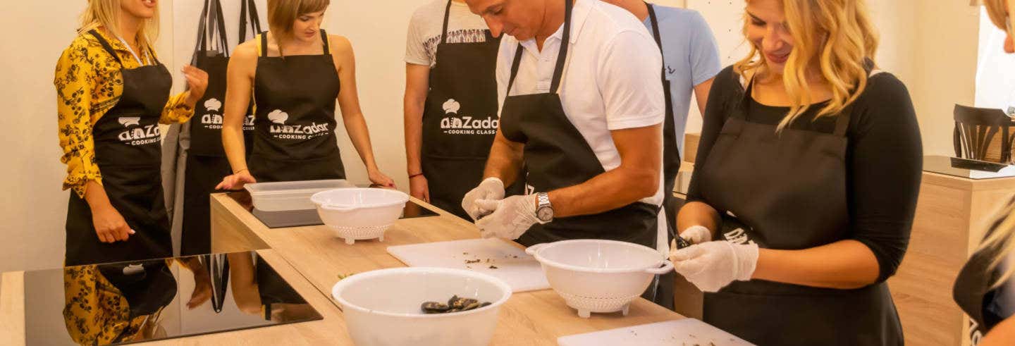 Aula de cozinha croata com almoço