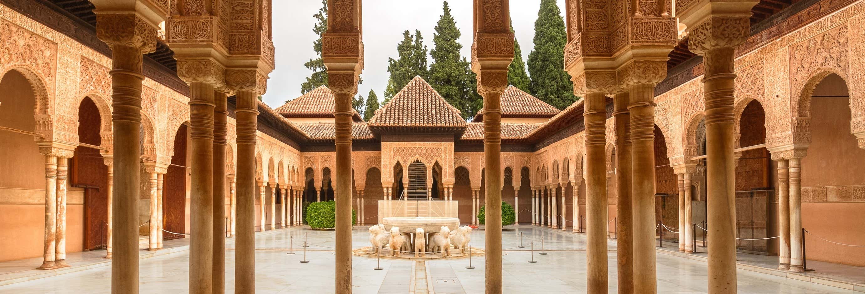 Transporte a la Alhambra y los Palacios Nazaríes con entradas y guía