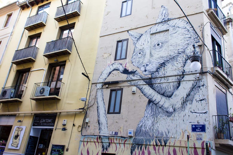 Grafiti en el barrio del Carmen en Valencia.