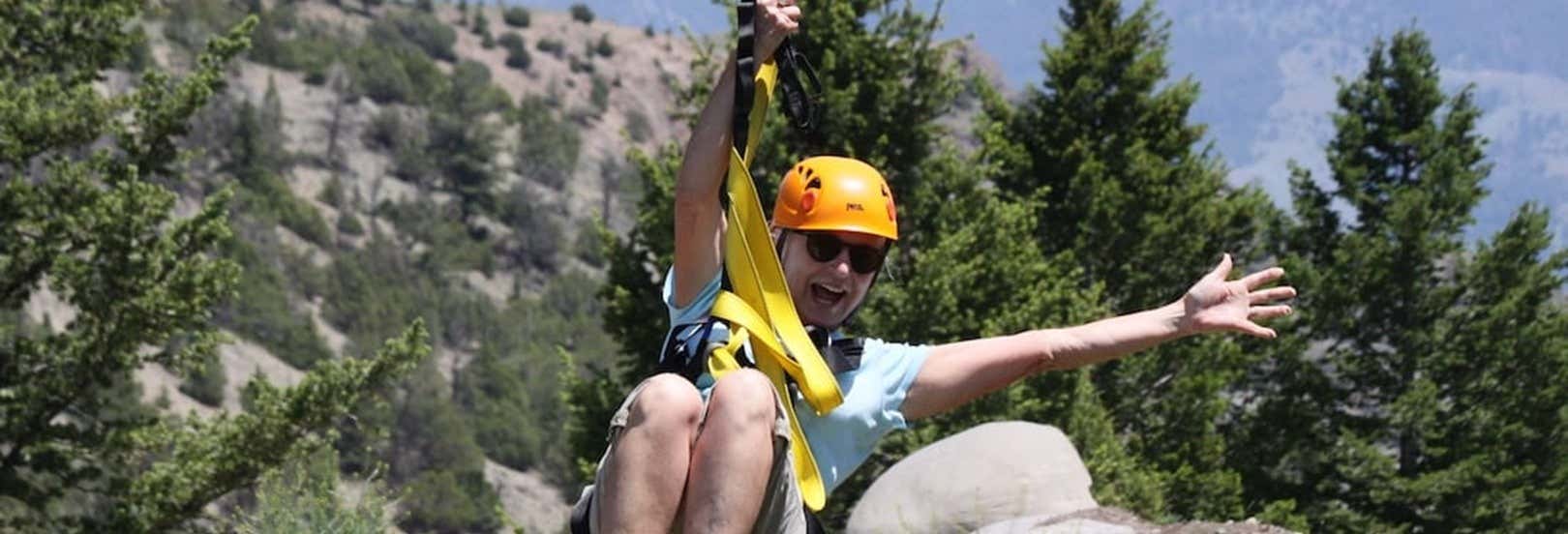 Zip line a Yellowstone