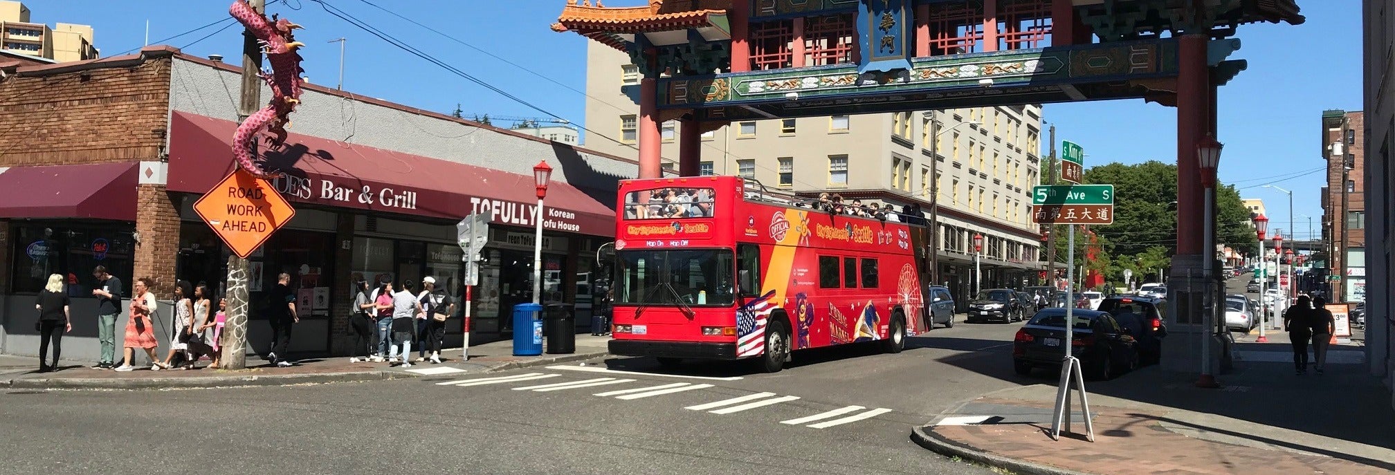 Ônibus e barco turístico de Seattle