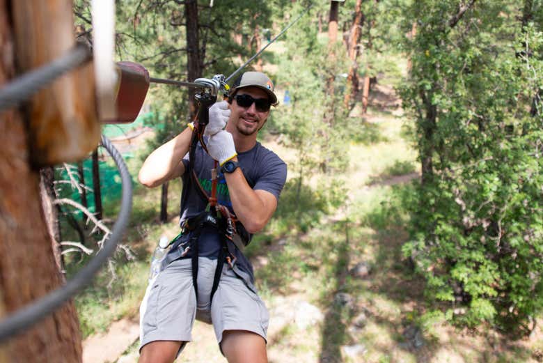 Zipline nel parco avventura di Flagstaff, Sedona