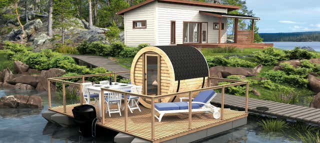 Sauna finlandese galleggiante