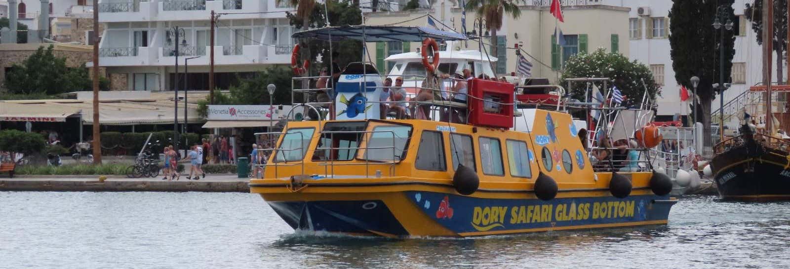 Giro in barca con fondo trasparente a Cos