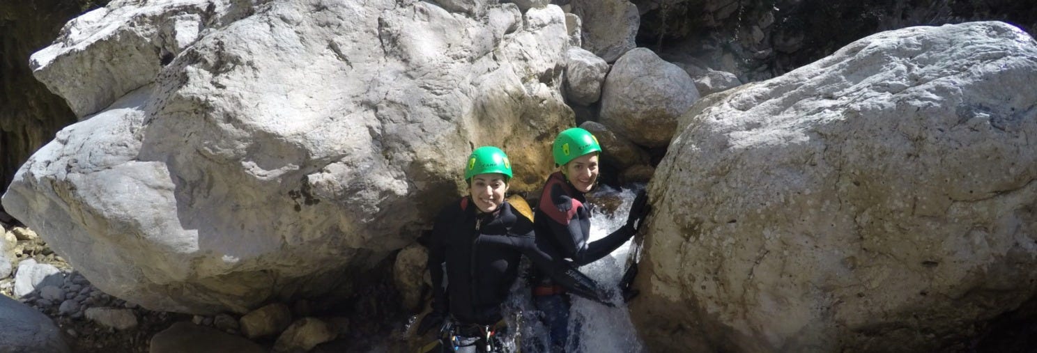 Rappelling in Krapsi Goura Gorge