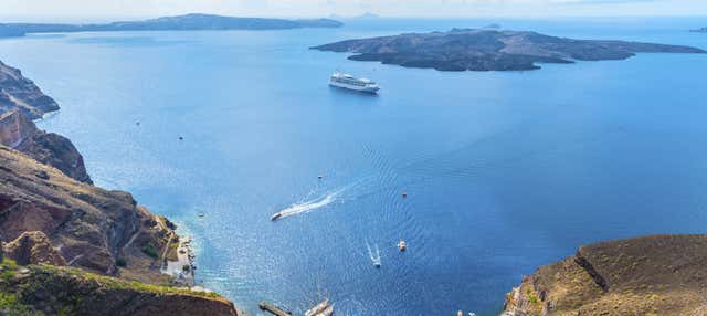 Giro in barca con fondo trasparente nella Caldera di Santorini