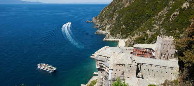 Giro in barca con fondo trasparente al Monte Athos