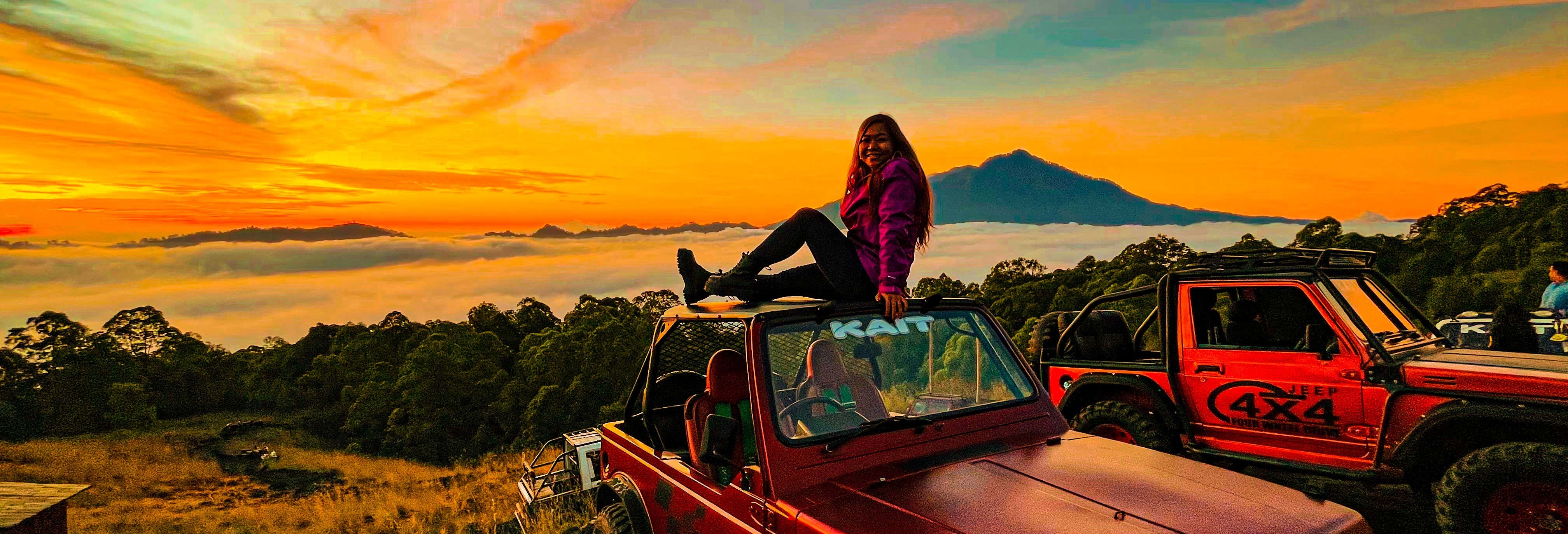 Balade en 4x4 au Mont Batur au lever du soleil