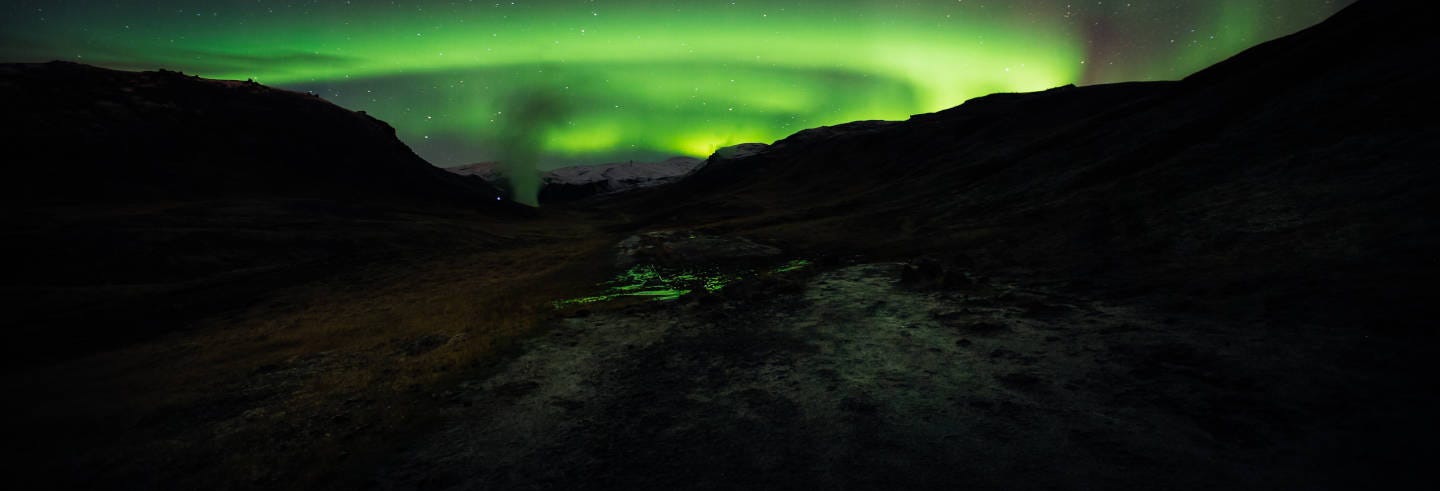 Northern Lights Experience at Reykjadalur River Hot Springs