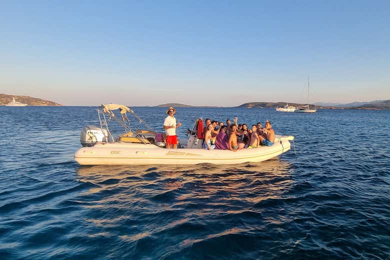 Sunset Boat Cruise with Aperitif + Dinner at Costa Corallina