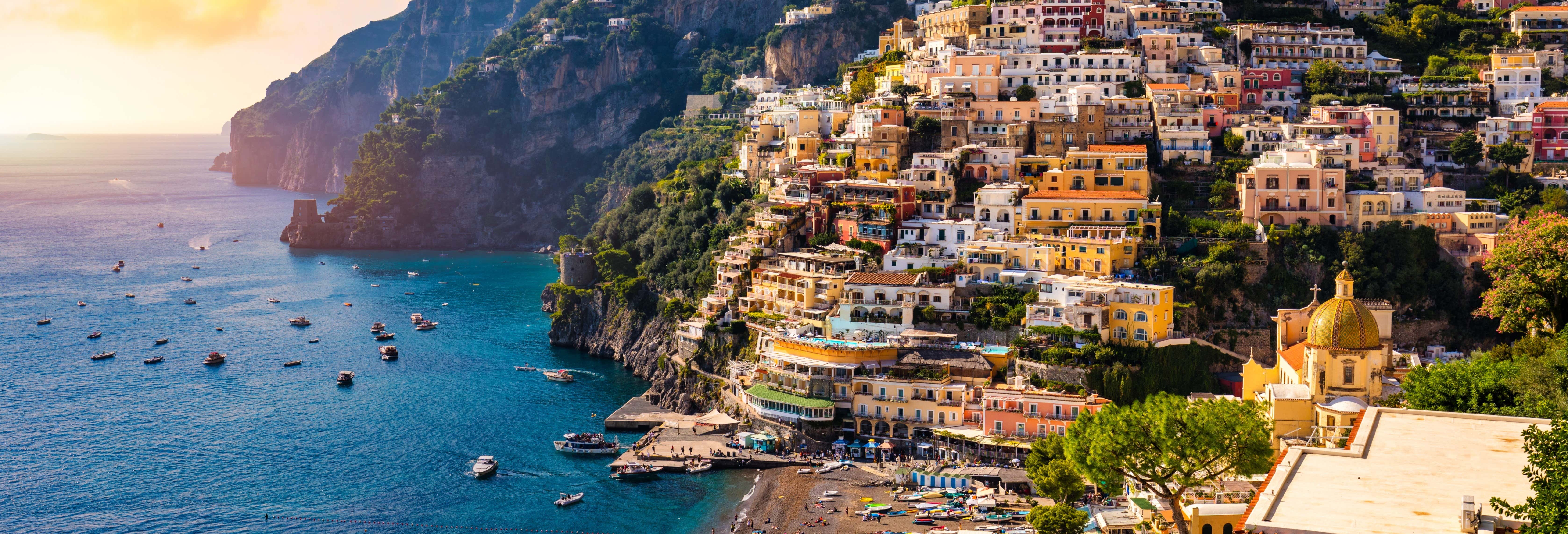 Excursão à Costa Amalfitana de ônibus + Barco a Positano e Amalfi