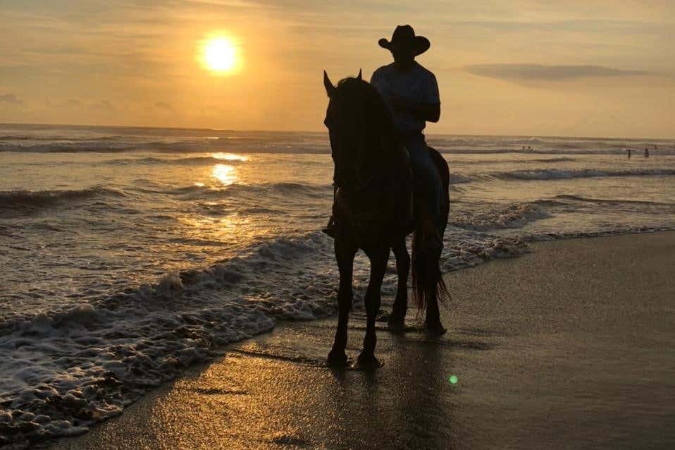 Paseo a caballo por la playa Bonfil