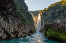 Rappel and Waterfall Jumping in the Huasteca Cascades