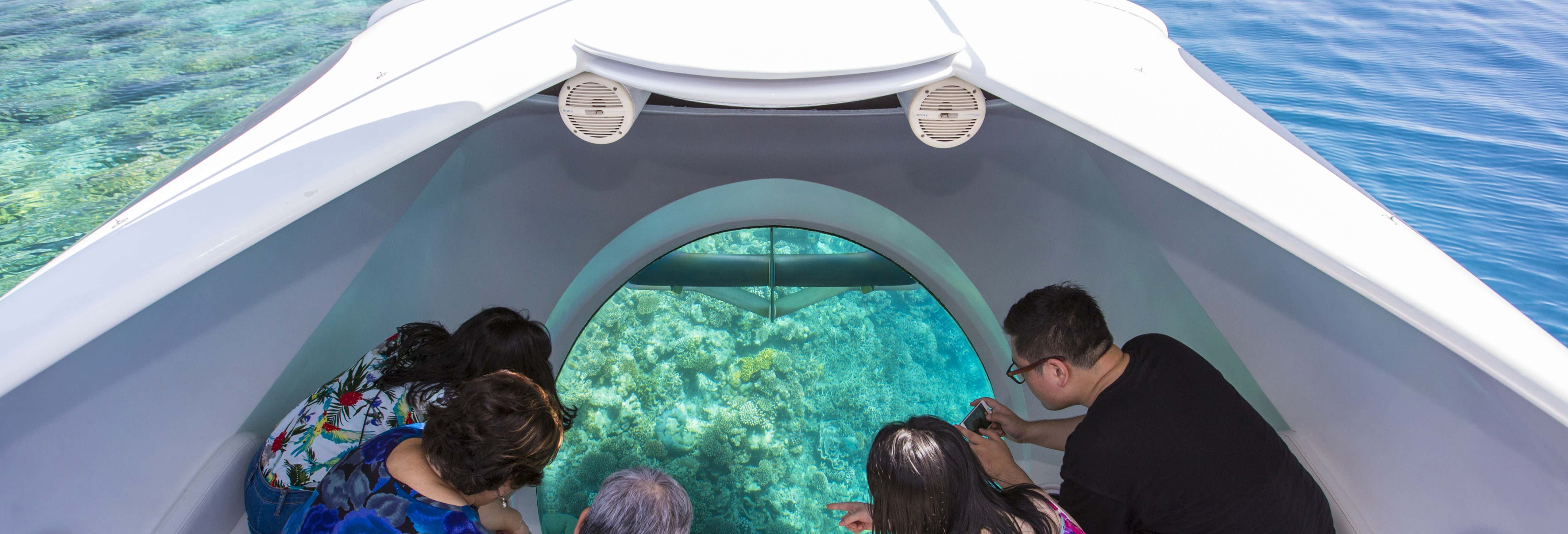 Giro in barca con fondo di vetro