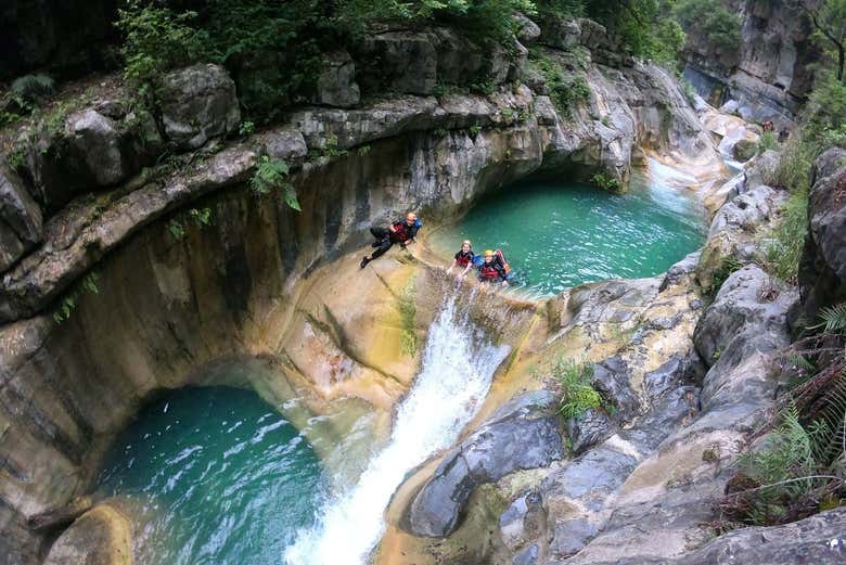 Barranquismo en el cañón de Matacanes