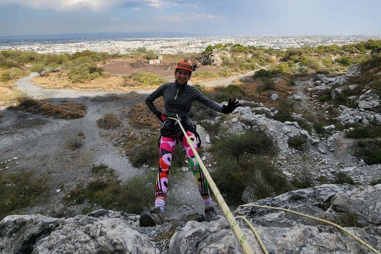 Rápel en el Cerro del Topo Chico