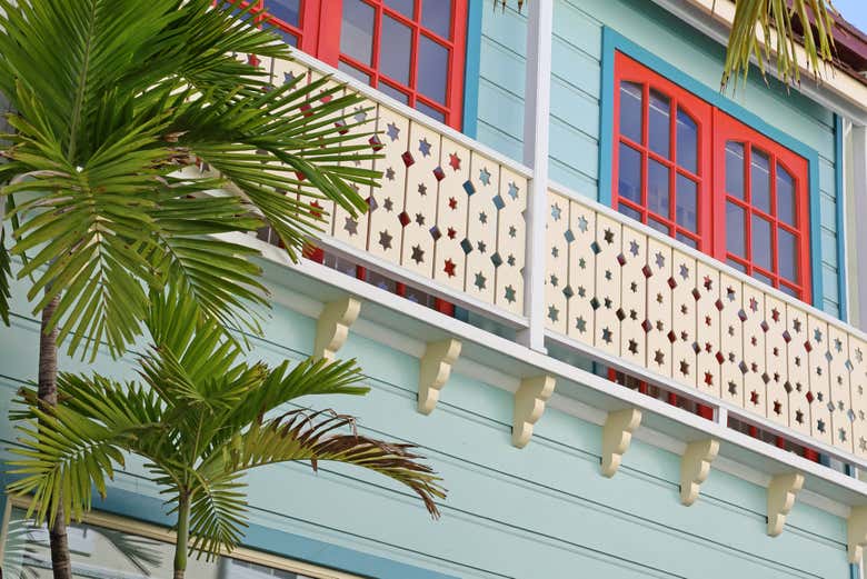 Detail of one of the buildings in Marigot - Detail of one of the buildings in Marigot