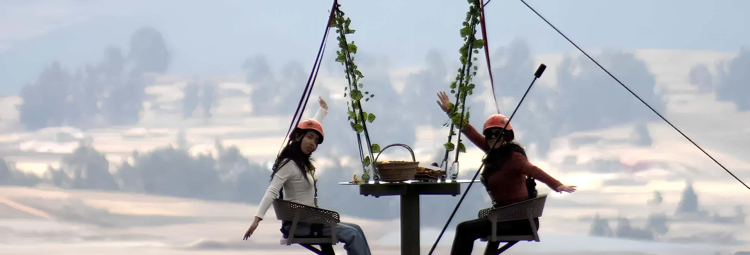 Picnic sospeso sulla laguna di Piuray