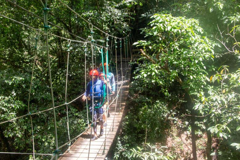 Walk across the zip-line platforms - Walk across the zip-line platforms