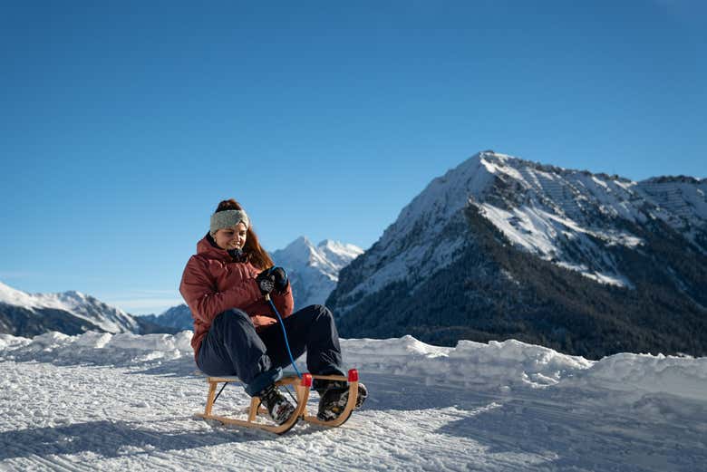 Sledding in the Bernese Alps