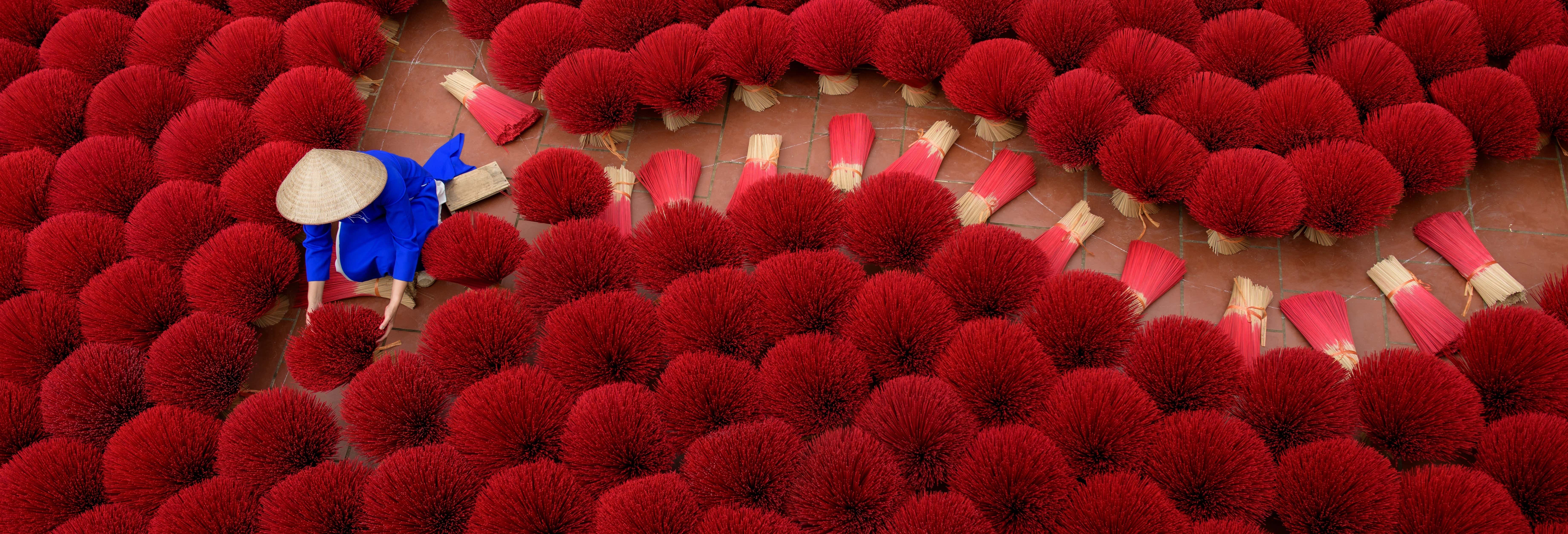 Escursione al villaggio dell'incenso + Laboratorio di cappelli vietnamiti