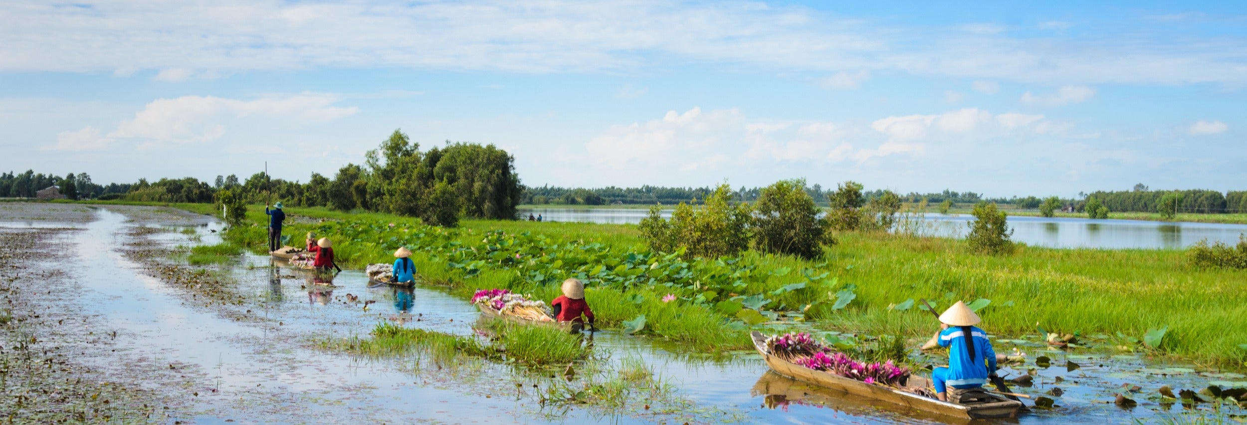 Excursão pelo delta do Mekong de lancha